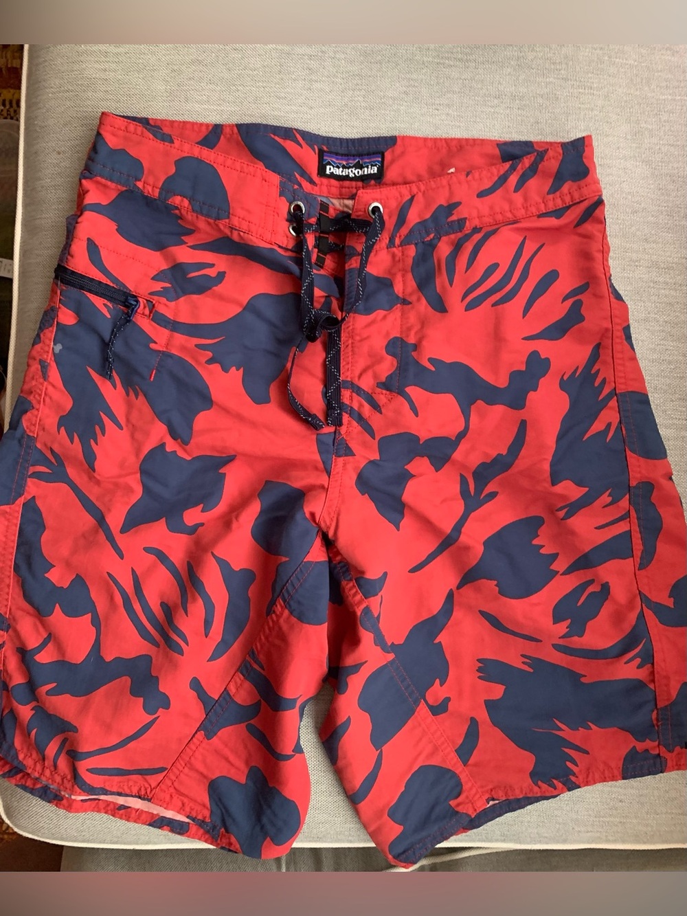 Patagonia Red and Navy Floral Swim Trunks